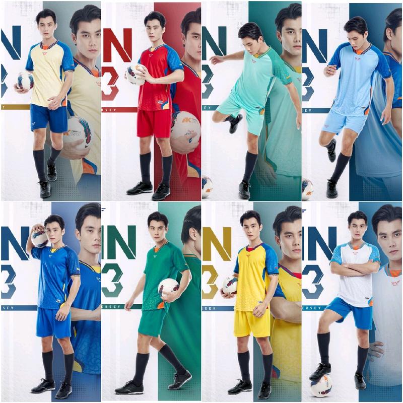 Bộ quần áo đá banh Win 03 vải mè Áo Thun TOP Unisex Thun Đồ chạy bộ Nam Nữ Áo Sport