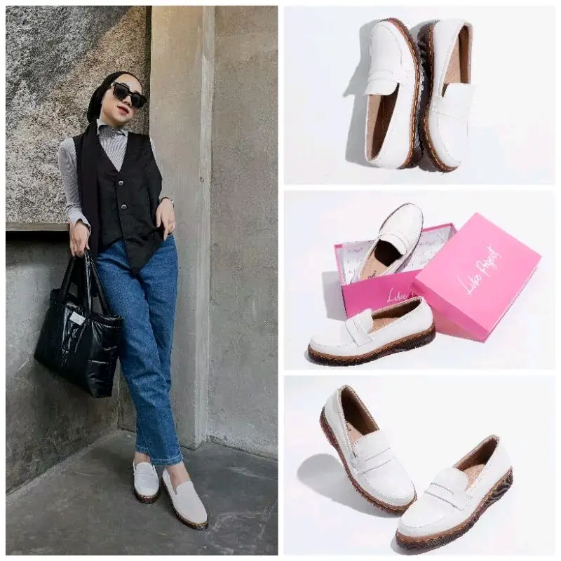 Sepatu Slip on Loafers wanita "LAVI SHOES"X Like Project Musim panas Round Toe
