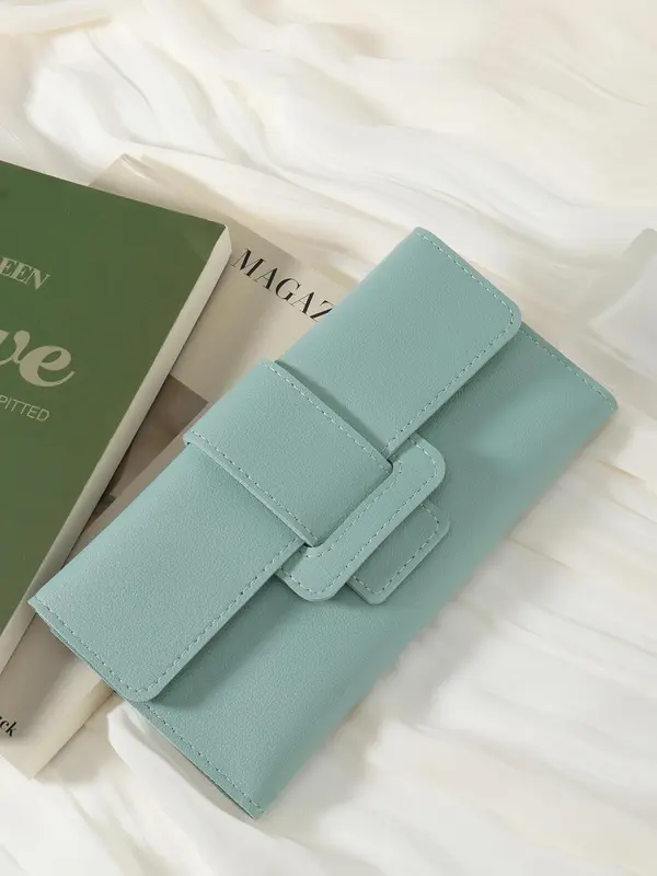 Women's Elegant Minimalist Envelope Trifold Wallet, Trendy Vintage Long Wallet, All-match Card Holder with Card Slots for Daily Use 6