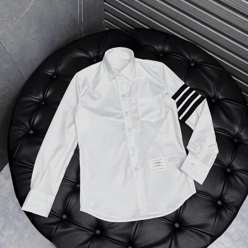 Áo sơ mi nam boy phố dài tay phối sọc tay form đẹp chất vải mango dày dặn mẫu mới nhất Hót Trend Menswear Shirt Cổ Tròn