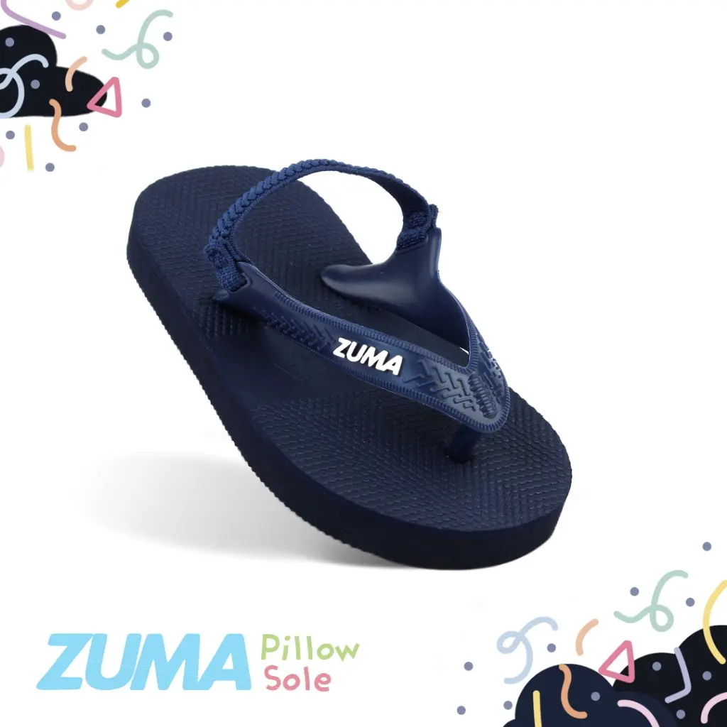 Zuma Baby Classic 4 Navy, Sandal Jepit Bayi Karet Tali Belakang, Biru Tua Anak-Anak Blue