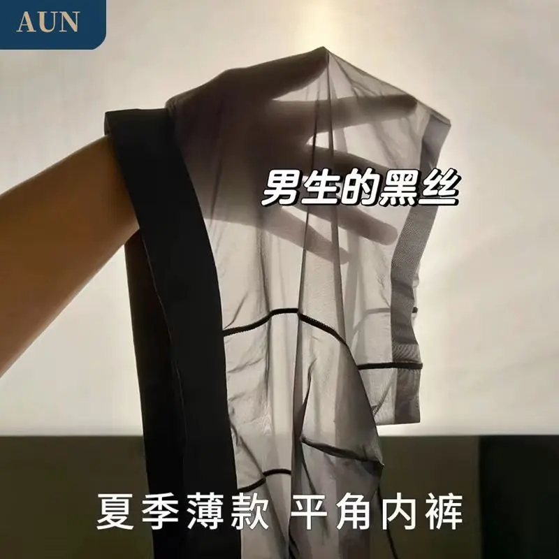 Aun Transparent Ice Silk Men's Underwear Seamless Ultra-Thin Boxers Cool Sexy Transparent Airbag Cover Boys Boxers