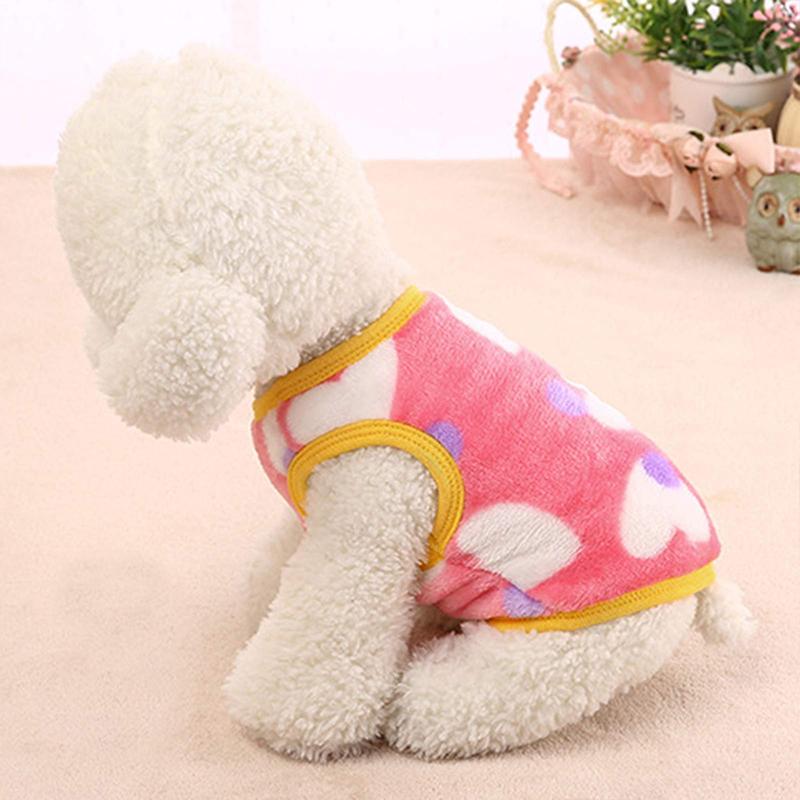 Cartoon Dog Vest Winter Warm Velvet Puppy Clothes Soft Comfortable Chihuahua Pullover Cute Love Printed Cat Coat Pet Supplies 4