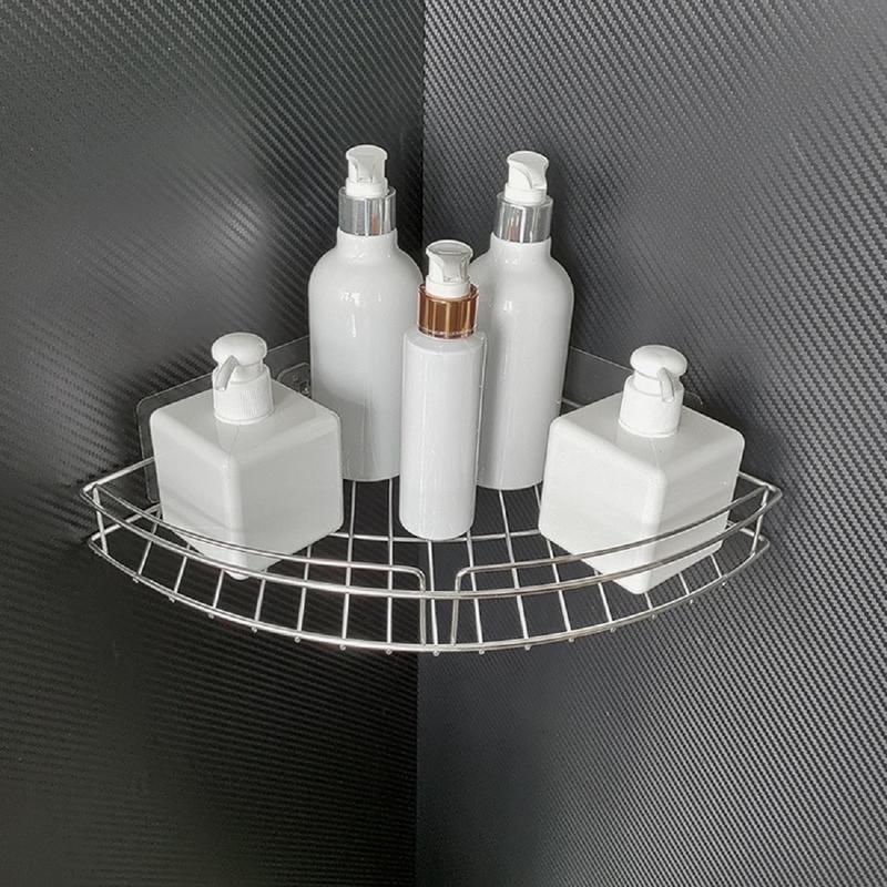 Kệ góc dán tường kệ nhà tắm giá inox đa năng không cần khoan gia dụng tiện ích phụ kiện đồ đạc nhà tắm