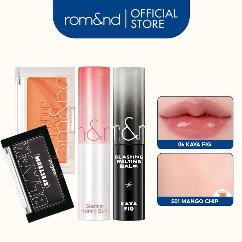 Combo Son Dưỡng Có Màu Thuần Chay Romand Glasting Melting Balm 3.5g + Phấn Má Hồng Romand Better Than Cheek