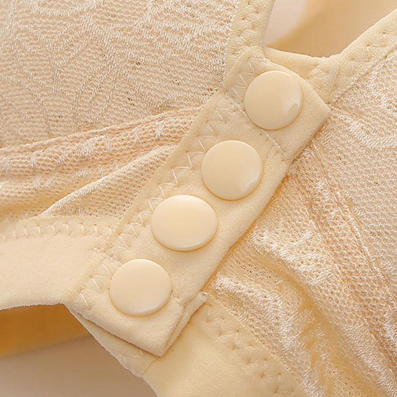 Product Introduction of New Large Size Beautiful Back Breathable Gather Sweat-absorbent No Steel Ring Front Buckle Side Breast Mother Bra 21