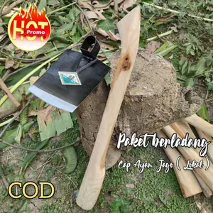 1 set - Cangkul ayam jago dan doran/gagang cangkul kayu jati asli