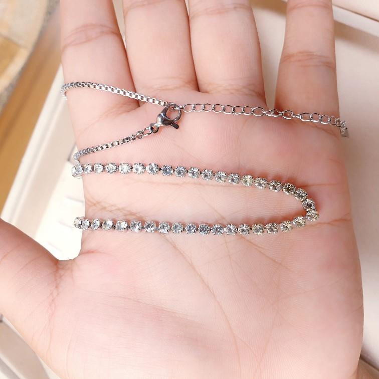 Product Introduction of Clue Xuping - Aksesoris Kalung Wanita Setengah Permata Stainless  N05092224 Perhiasan Silver Titanium 1