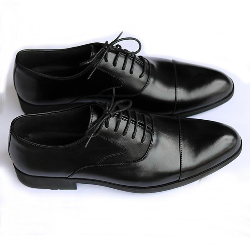 Giày Tây Nam Buộc Dây, Da Bò Màu Đen Mã V01