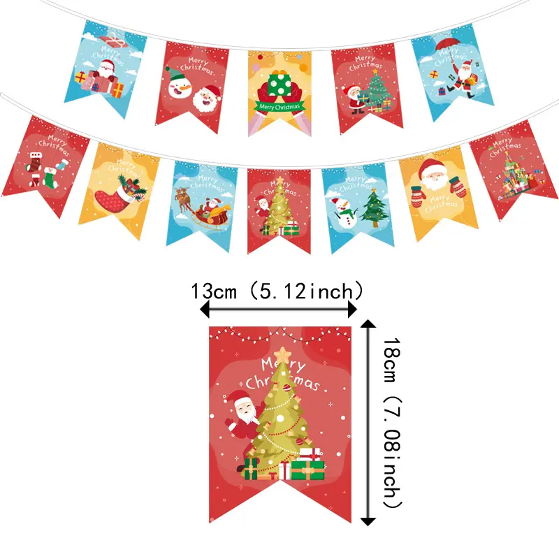 Cờ Treo Giáng Sinh, Đồ Dùng Tiệc Giáng Sinh, Đồ Trang Trí Cờ Biểu Ngữ, Chất Liệu Giấy, Thích Hợp Cho Lễ Hội, Nghệ Thuật Lát 5