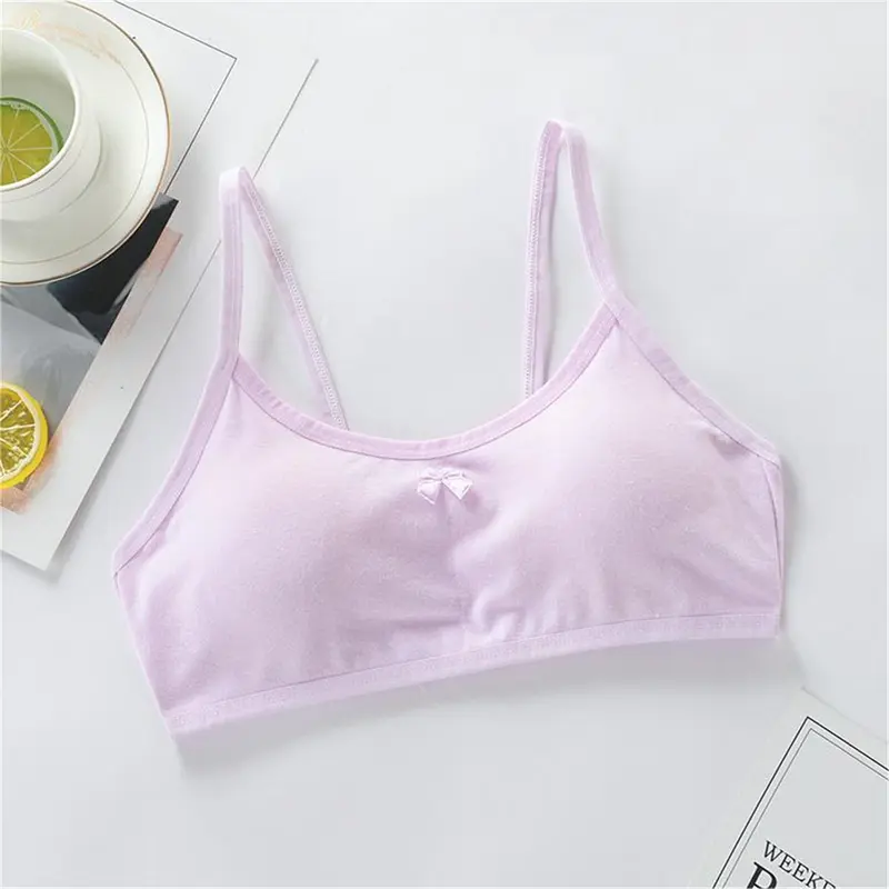 Áo Vest Bông, Cho Bé Gái Tuổi Teen, Áo Ngực Trong Thời Kỳ Phát Triển, Thoải Mái Và Thoáng Khí, Thích Hợp Cho Thể Thao, Thân Thiện Với Làn Da, Đồ Lót 7