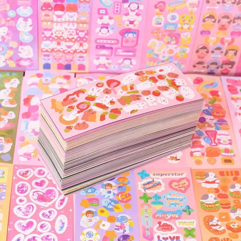 Set 10 tấm sticker cute lấp lánh ánh nhũ trang trí