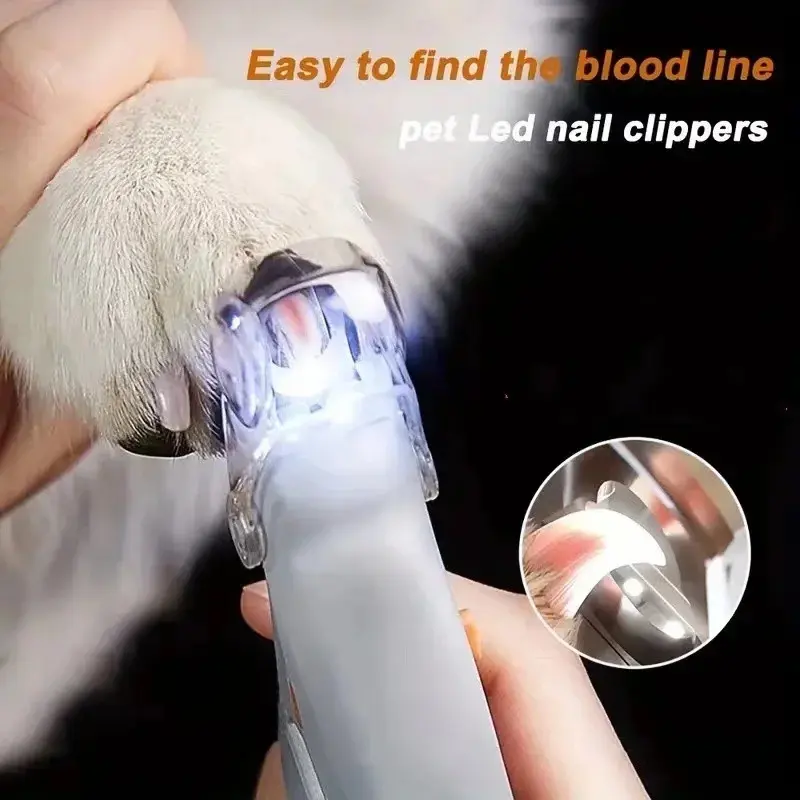 Pet Nail Clipper with LED Light Dog Cat Special Nail Clipper Multifunction Nail Trimmer Pet Cleaning Grooming Supplies