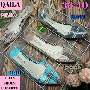 Sepatu jelly shoes pansus kaca cewe cewek wanita impor import korea murah