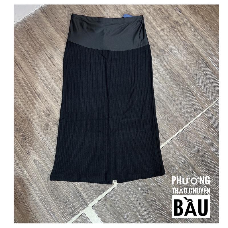  Chân váy bầu dài qua gối chất len tăm mền co giãn,có đáp bụng và chun chỉnh,xẻ sau 