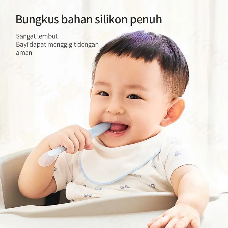Sendok makan bayi bahan silikon lembut peralatan makan bayi BPA free / Sendok Bayi Silicone (BIC) 2