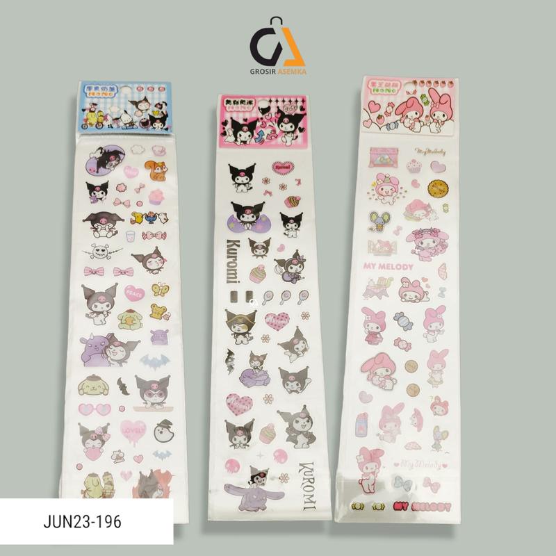 (COD) Sticker Panjang 5 Lembar Stiker 2D Aesthetic Motif Karakter ...
