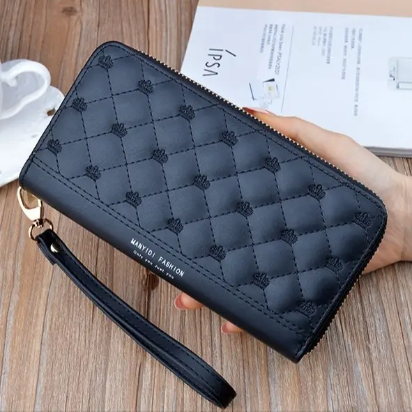 DOMPET PANJANG WANITA 2 RESLETING KULIT PREMIUM  NAOMI KARTU UANG TALI KOREA BATAM MURAH CEWEK 6