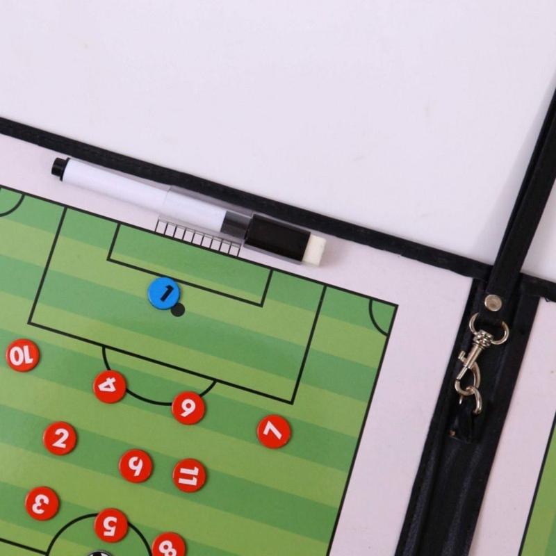 Player Positioning Aid PU Magnetic Soccer Board Waterproof Non-slip Football Strategy Tool Magnetic Chess Reversible Court Design Football Training Aid Football Course 3
