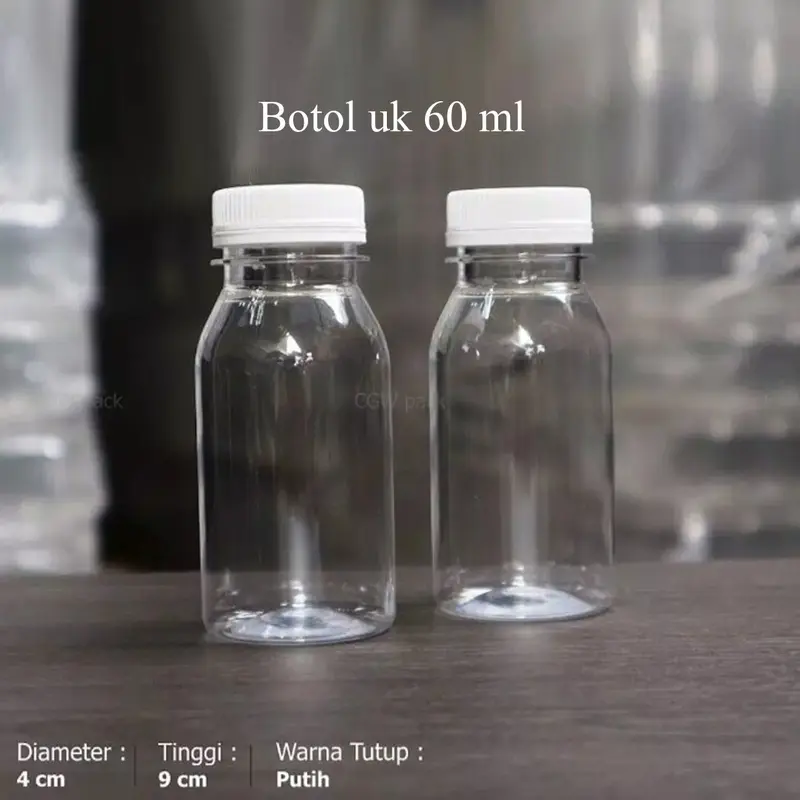 Botol Kosong Air Zam-Zam Bahan Plastik Bulat Ukuran 30ml/60ml/80ml/100ml 1Pack Isi 25 Pcs Free Packing Bubble Wrap 1