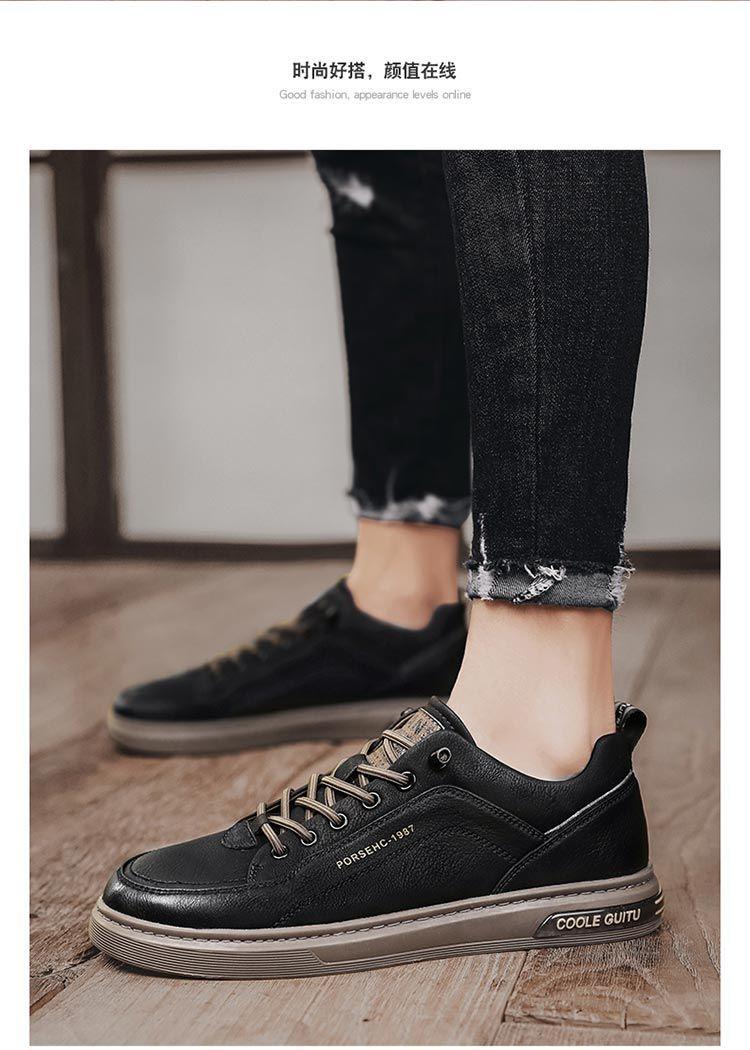 Product Introduction of 2025 Men's Shoes Spring and Autumn 2025 New Casual Leather Shoes Men's Small White Flat Shoes Teenagers Versatile Summer Sports White Shoes 14