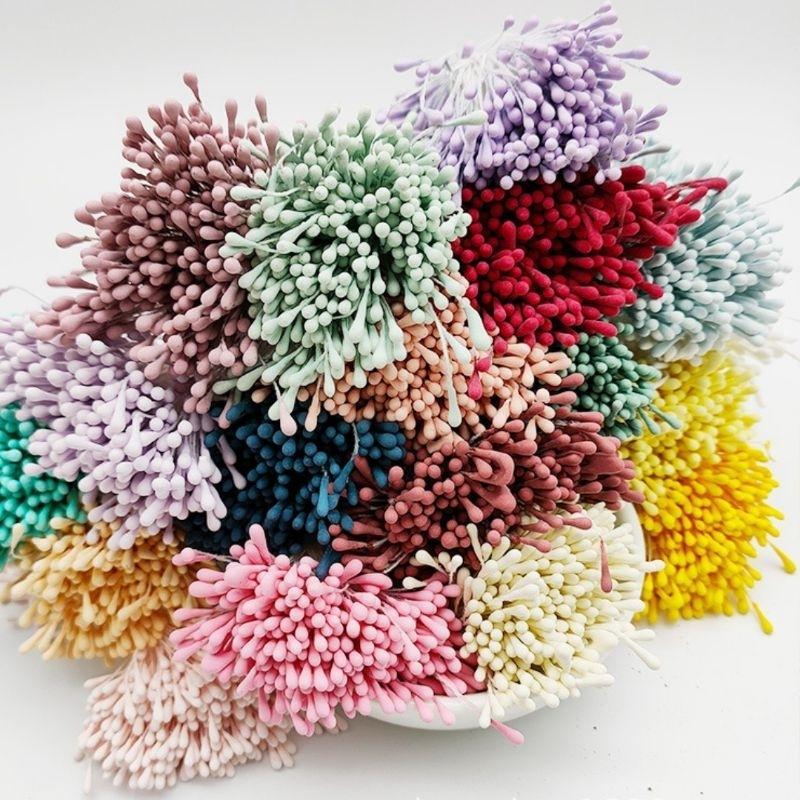 Set 360–400 tép nhụy bột làm hoa – Nhụy hoa giả, hoa kẽm nhung, nhụy làm hoa đào/mai, DIY handmade