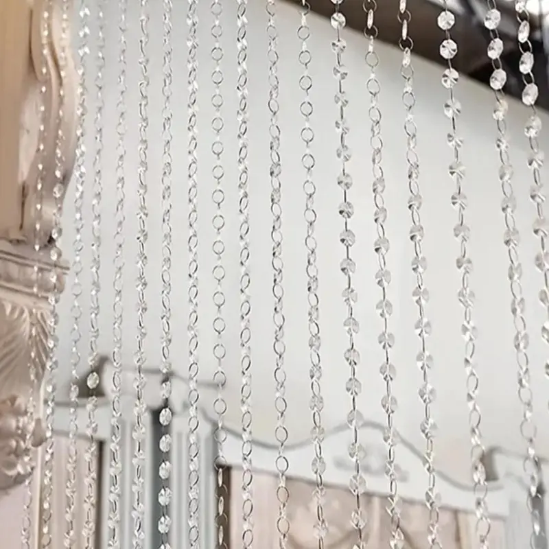 Crystal Octagonal Beaded Curtain, 1 Count Tassel Wedding Decoration for Ceiling, Wedding Ceremony Stage, Doorways, Home Ornaments 4
