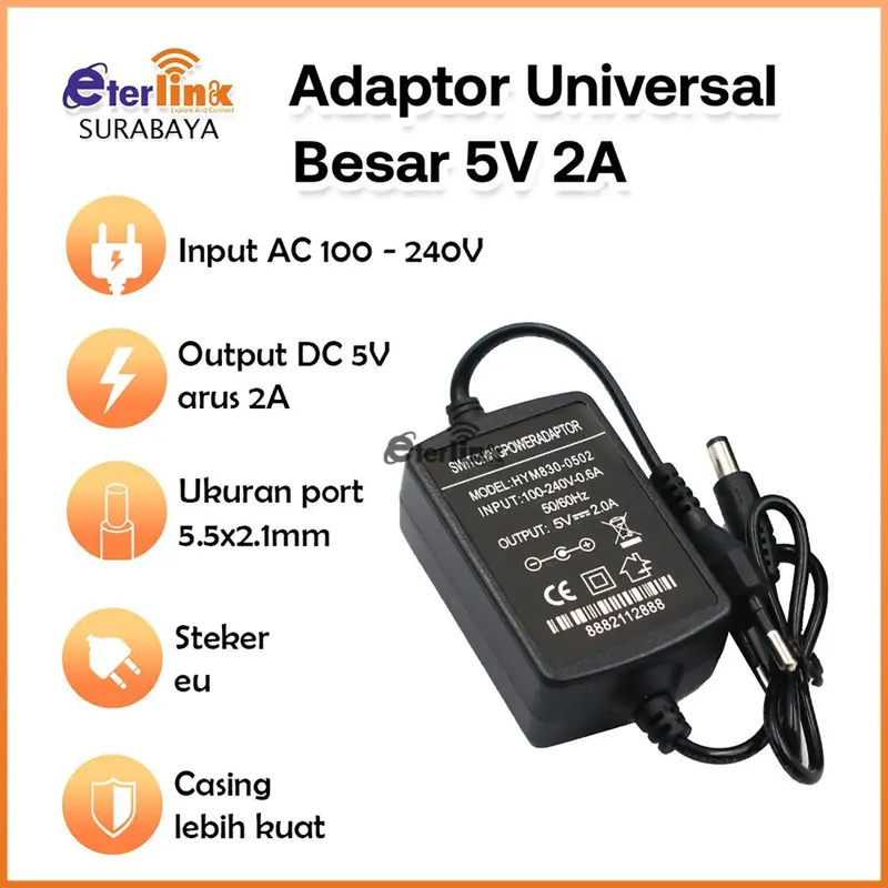 Power Adaptor Supply 5V 2A Part Media Converter HTB 3100 Adaptor Baik Computer Charger 0