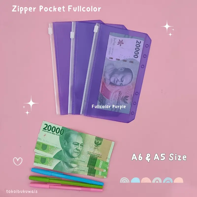A6 A5 ZIPPER POCKET KANTONG PENYIMPANAN UANG SERBAGUNA - FULLCOLOR 5