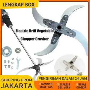 Alat Pertanian Mini Penghancur Pakan Ternak 4 Mata Pisau Stainless Steel Poros Diameter 10mm Modifikasi Bor Listrik Murah Untuk Sayuran Rumput Sampah Dapur Cepat Efisien