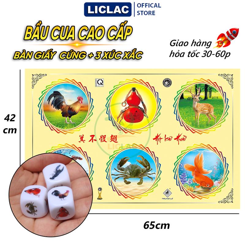  Bộ Bầu Cua Tôm Cá Cao Cấp Xúc Xắc Nhựa  Đặc màu in trực tiếp không phai Đồ chơi ngày tết cho mọi gia đình Boardgame 
