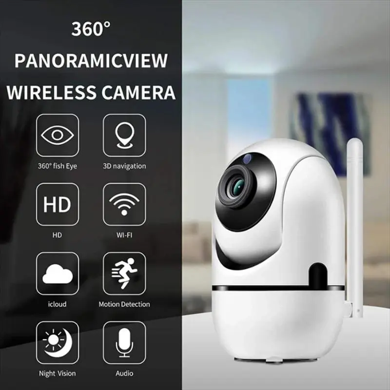 1080P HD Security Camera, Auto-Rotating Security Camera with Human Detection, Motion Recording Camera for Home Shop Pet Use 2