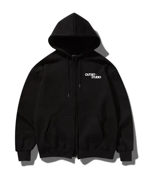 Áo Hoodie Zip Form Boxy Local Brand Outset Studio, chất vải nỉ lông cáo 420GSM Trơn Màu Xám Tiêu   Menswear 1