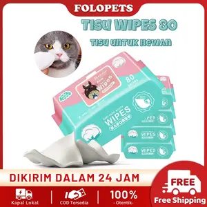 FOLOPETS Tissue Basah Kucing Anjing Tisu Kucing Tissue Kucing Tisu Basah Kucing Grooming Hewan tisu  mandi