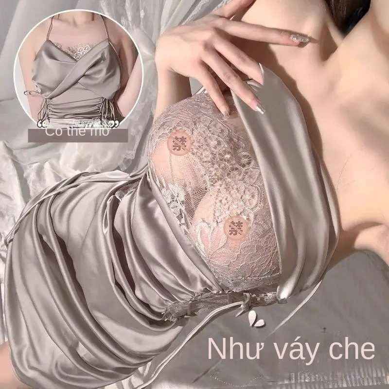 Váy Ngủ Mùa Hè, Đồ Ngủ Nữ Gợi Cảm, Quần Áo Cảm Xúc, Ren Mỏng, Trong Suốt, Thích Hợp Cho Mùa Xuân Và Mùa Thu, Phong Cách Dễ Thương Và Gợi Cảm, Thiết Kế Mơ Lén, Làm Bằng Lụa Lạnh, Bán Chạy Trong Cửa Hàng Năm 2025