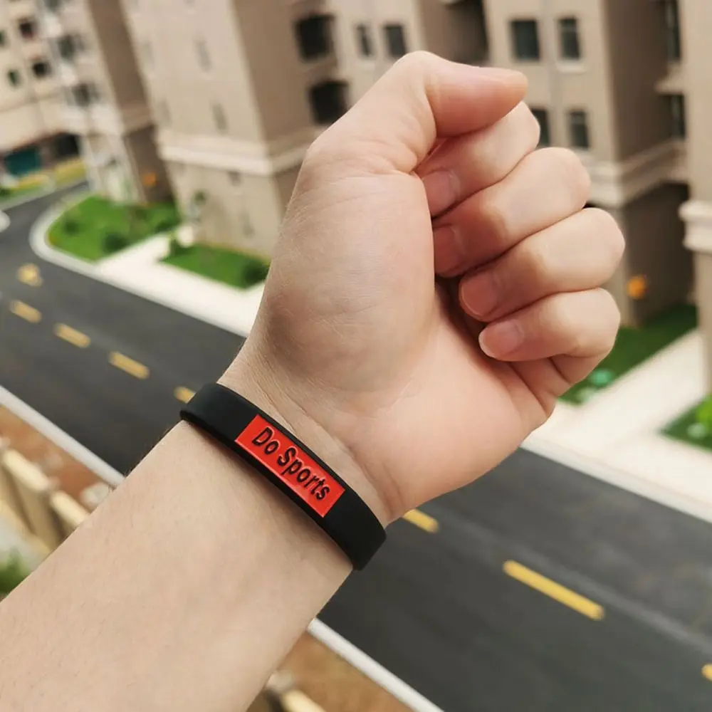 Fashion Hand Bands Do Sports Silicone Wristbands Lettering Printed Fashion Style Wrist Bands Simple Charm Sports Design Bracelets Kids Gift