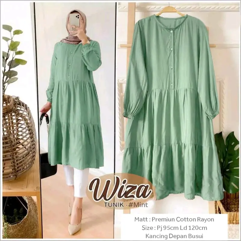 Wiza Tunik Rayon Jumbo LD 95,100,110&120 (M-L-X-XL-XXL-XXXL) Wanita Muslim