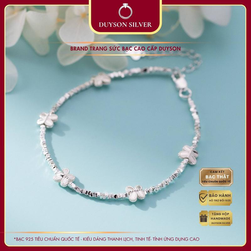 Lắc tay bạc nữ Duyson Silver hạt đa giác mix charm hồ điệp, vòng tay bạc 925 cá tính [LTKX30] 8