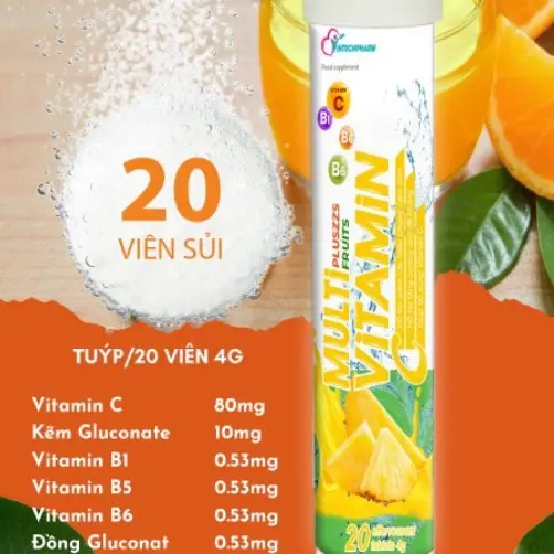 [ Mua 3 hộp Tặng 1 hộp ] Viên sủi Multivitamin Plus các vị, bổ sung vitamin C, hỗ trợ tăng cường miễn dịch, tăng cường đề kháng detox  dành cho mẹ sau sinh 4