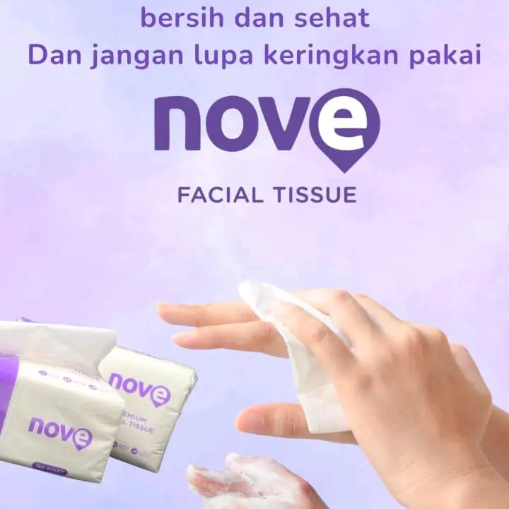 (Paket 10 pcs) NOVE Facial Tissue 180 sheet 2 ply Tisu Wajah Halus Lembut Promo Murah Gratis Ongkir Bisa COD Warna Putih Bersih 6
