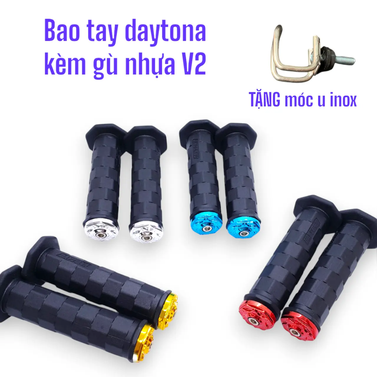 Combo bao tay daytona kèm gù nhựa v2 TẶNG móc treo đồ gắn xe máy