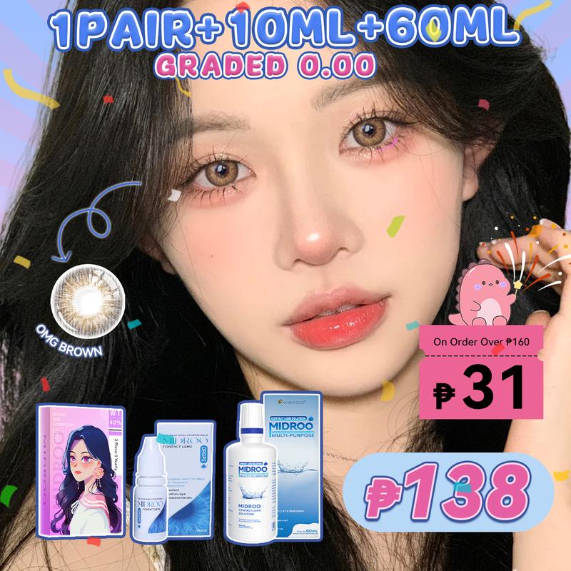 【1 Pair+10ml Eyedrops+60ml Solution】 Midroo Colored Contact - TikTok ...
