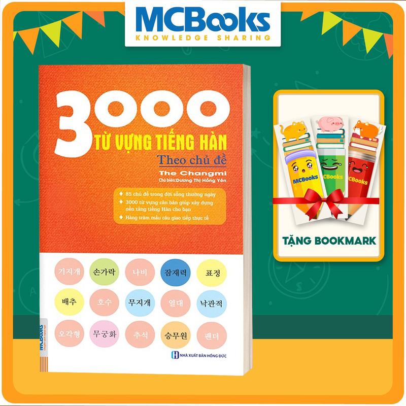 Sách 3000 Từ vựng tiếng hàn theo chủ đề - Làm chủ từ vựng tiếng Hàn sau 3 tháng - Tặng Bookmark