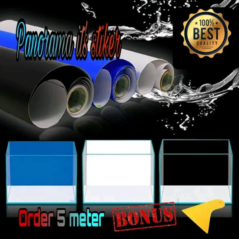 STIKER KACA AKUARIUM /SKOTLET KACA BACKGROUND AKUARIUM /STIKER AKUARIUM BIRU