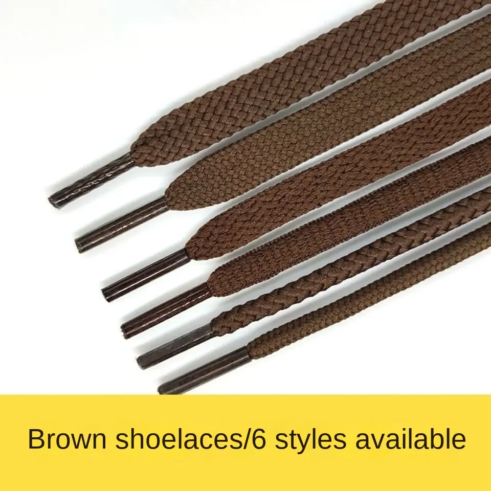 Brown Shoelace Flat round Semicircle Sports Casual Canvas Shoes Board Shoes Men and Women All-Matching 80 100 120 140cm
