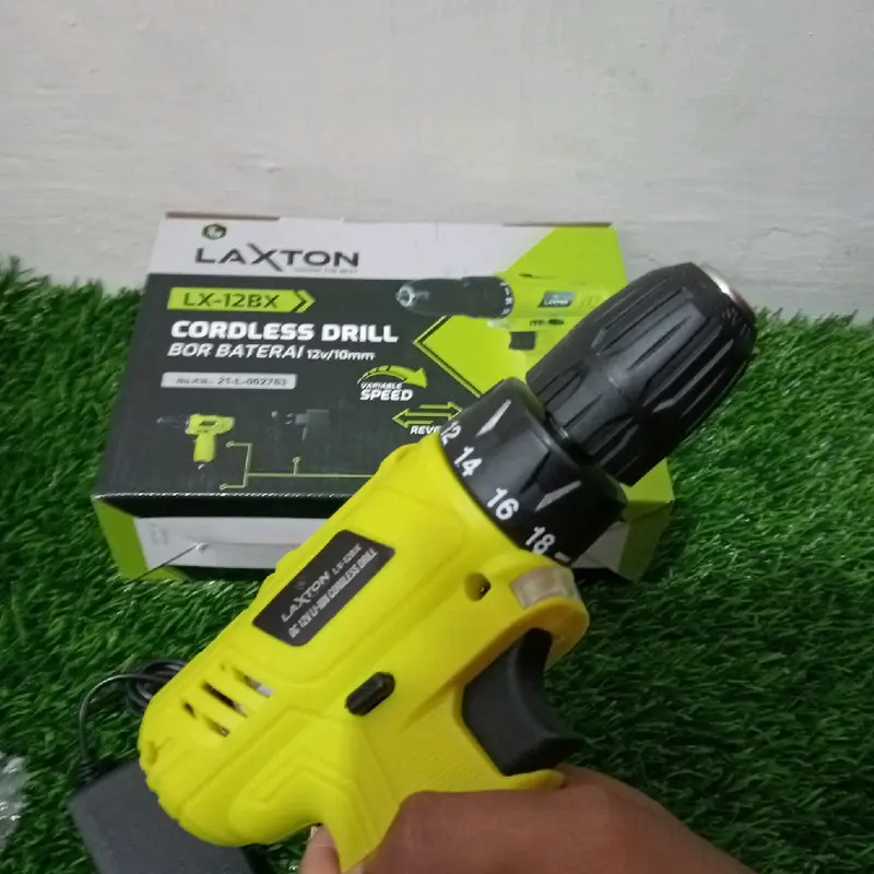 laxton mesin bor baterai tangan cordless drill cas 12v 10mm murah laris 1