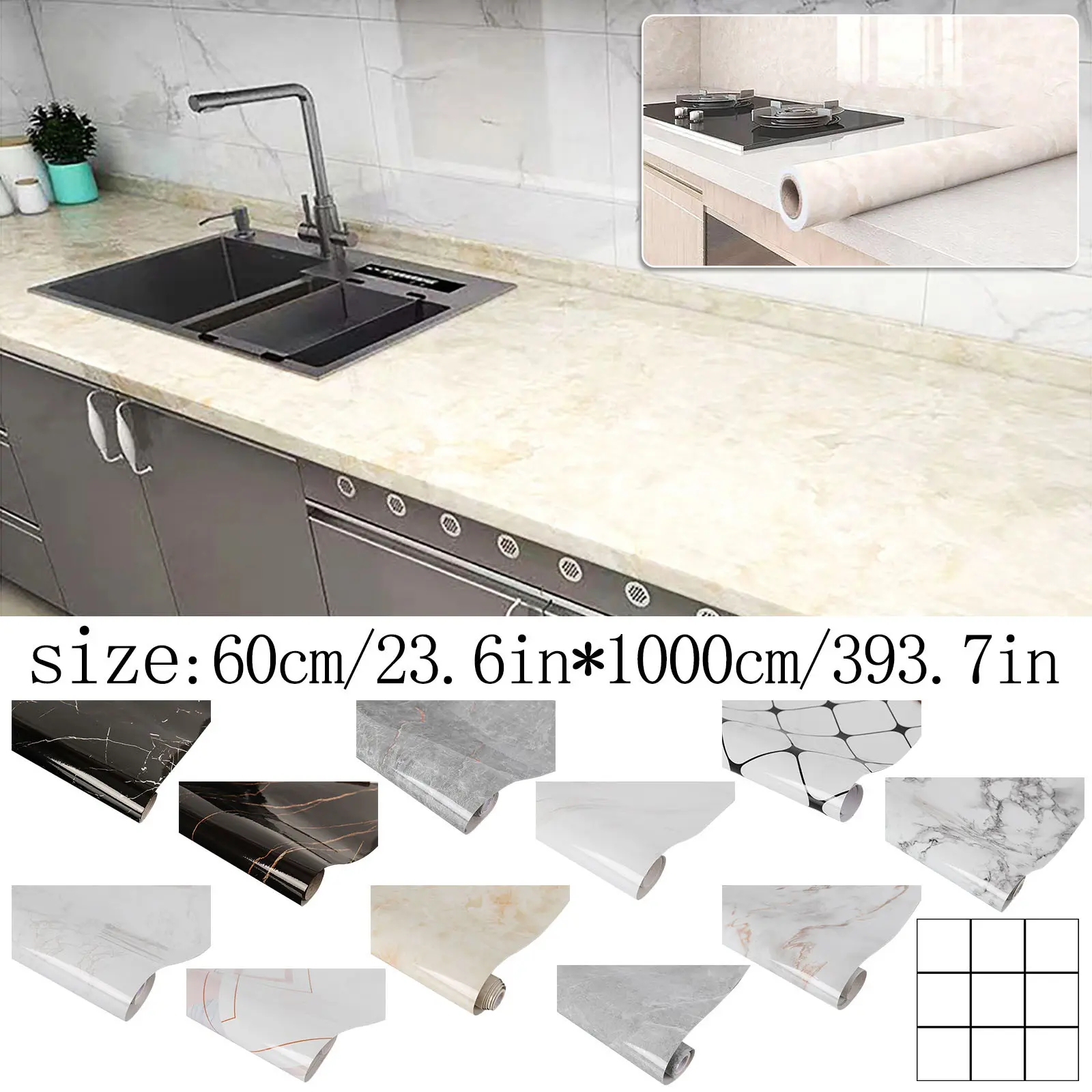 Kitchen Oil-proof Stickers Cooktop High Temperature  Tape Self-adhesive Wall Stickers Cabinet Furniture Stickers Wallpaper Aluminum Foil TK456