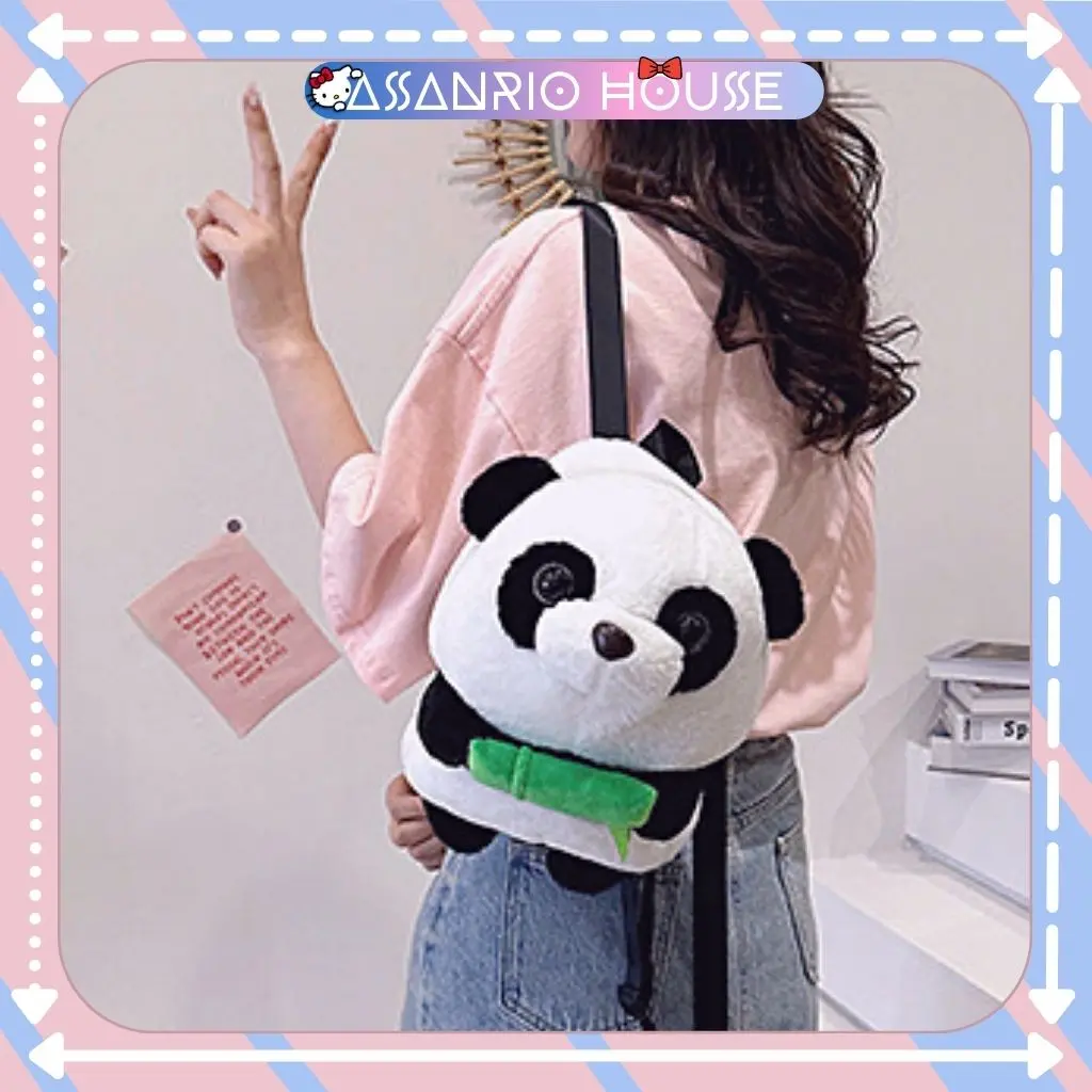Balo Gấu Trúc Panda ôm ống trúc, Balo Backpack Đeo Vai nhồi bông Size Lớn đáng yêu đựng ipad