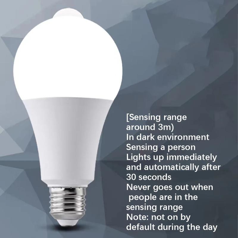 Product Introduction of 7W 9W 12W LED Infrared Sensor E27 LED Bulb LED Lamp Motion Sensor Light Auto ON/OFF Night Light Home Parking Light White 19