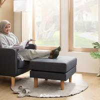 Gambar Dekoruma EITO Square Stool Kain - Kursi Sofa Kotak Minimalis - Abu-Abu dari Dekoruma Official Store Kab. Bekasi 1 Tokopedia